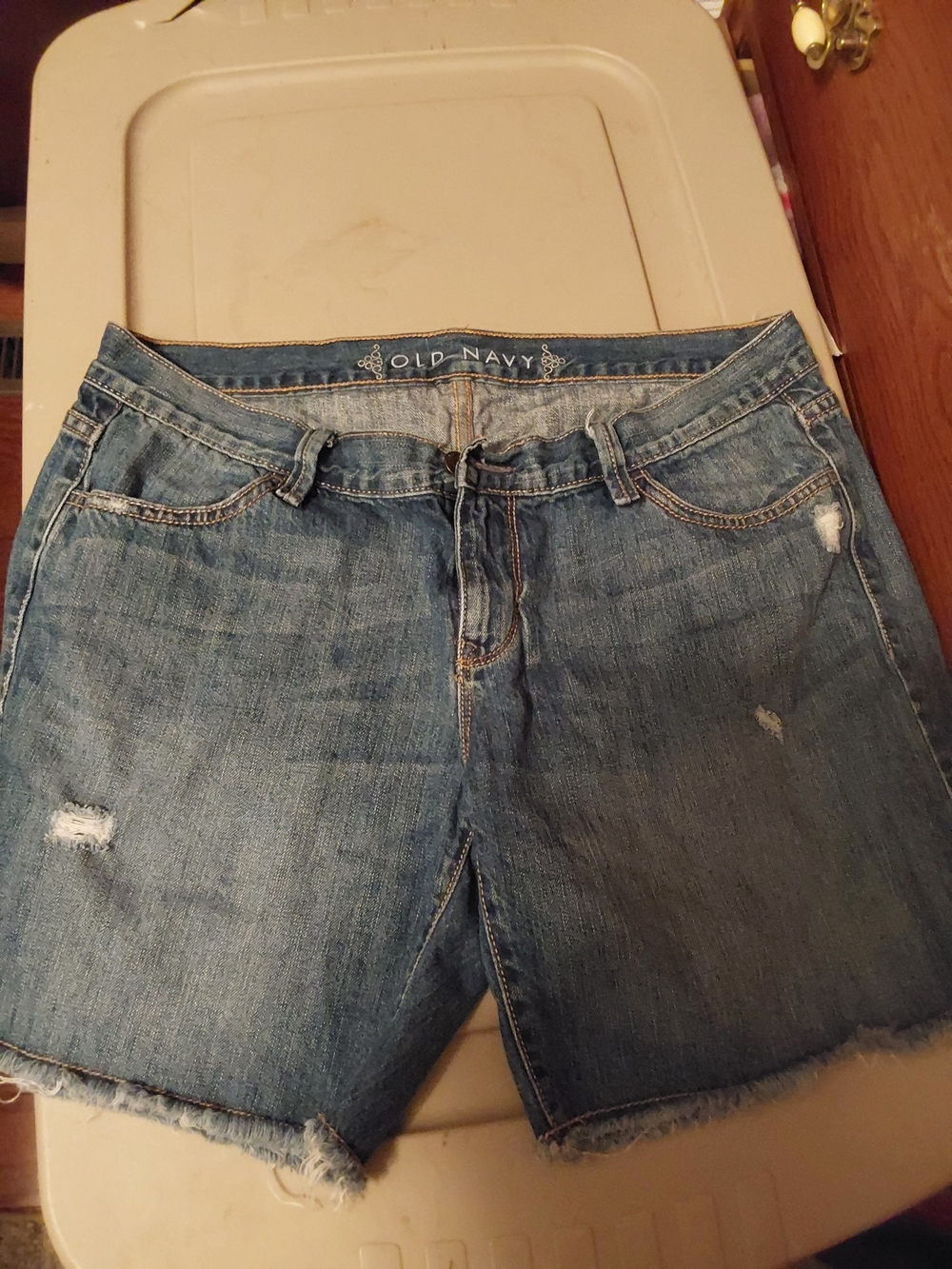 Old Navy Blue Distressed Denim Cutoff Shorts